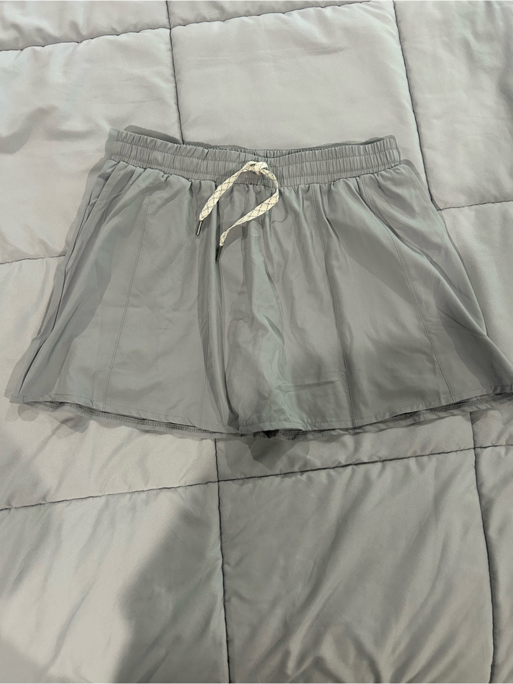 Zobha Light Gray Athletic Skort with Drawstring
